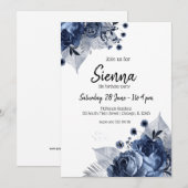 Invitation Fleurs chic et glamour modernes pour toutes les oc (Devant / Derrière)