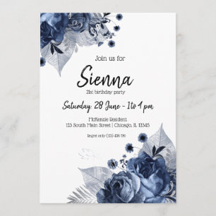Invitation Fleurs chic et glamour modernes pour toutes les oc