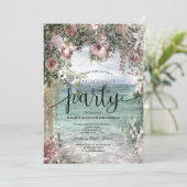 Invitation Fleurs Chic Océan Engagement (Debout devant)