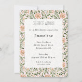 Invitation Fleurs Chic Rose Anniversaire (Devant)