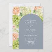 Invitation Fleurs chic sur Mariage tout-en-un bleu foncé (Devant)