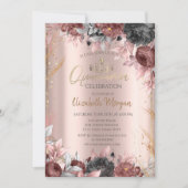 Invitation Fleurs Chic Tiara, Diamonds Rose or Quinceañera (Devant)
