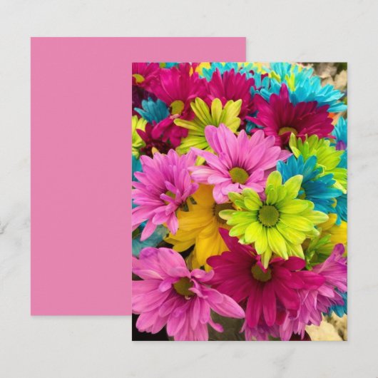 INVITATION FLEURS CLAIRES ET COLORÉES (Devant / Derrière)