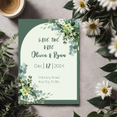 Invitation Fleurs Classiques de Mariage à Sauvegarder la Date