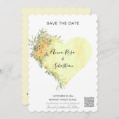 Invitation *~* Fleurs Coeur AR6 QR - MARIAGE ENREGISTRER LA D (Devant / Derrière)