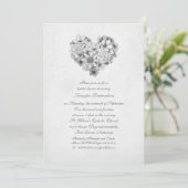 Invitation fleurs coeur fleurs vintage nuptiale douche (Debout devant)