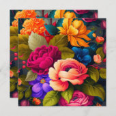 Invitation Fleurs colorées (Devant / Derrière)