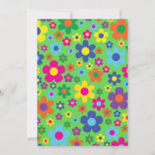 Invitation Fleurs colorées 1er anniversaire mignonne Invitati (Dos)