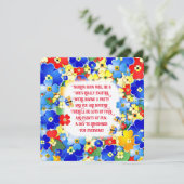 Invitation Fleurs colorées Anniversaire de enfant Party (Debout devant)