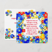 Invitation Fleurs colorées Anniversaire de enfant PartyInvita (Devant / Derrière)