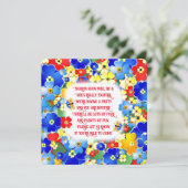 Invitation Fleurs colorées Anniversaire de enfant PartyInvita (Debout devant)