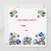 Invitation Fleurs colorées Anniversaire de enfant PartyInvita (Dos)