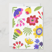 Invitation Fleurs colorées baby shower amusant (Dos)