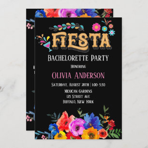 Invitation Fleurs colorées Fiesta Bachelorette Party