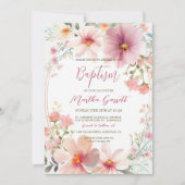 Invitation Fleurs colorées Fille Baptême (Devant)