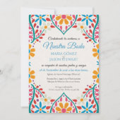 Invitation Fleurs Colorées Fleurs Boda Mariage Espagnol (Devant)