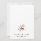 Invitation Fleurs Colorées, Fleurs Sauvages, Bohème, Mariage (Dos)