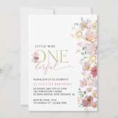 Invitation Fleurs colorées, Fleurs sauvages, premier annivers (Devant)