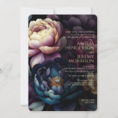 Invitation Fleurs colorées lunatiques avec code QR (Devant)