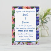 Invitation Fleurs Colorées Mariage Floral (Debout devant)