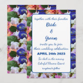 Invitation Fleurs Colorées Mariage Floral (Devant / Derrière)