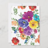 Invitation Fleurs colorées Mariages d'été (Dos)