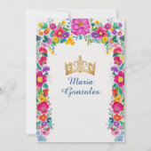 Invitation Fleurs colorées mexicaines Floral Quinceañera (Dos)