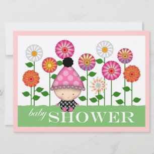 Invitation Fleurs Colorées Mignonnes et Baby Shower