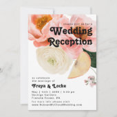 Invitation Fleurs Colorées Vibrantes | Réception de Mariage (Devant)