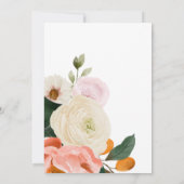 Invitation Fleurs Colorées Vibrantes | Réception de Mariage (Dos)