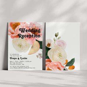Invitation Fleurs Colorées Vibrantes   Réception de Mariage