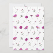 Invitation Fleurs Cosmos Fiesta inspiré 1er anniversaire (Dos)