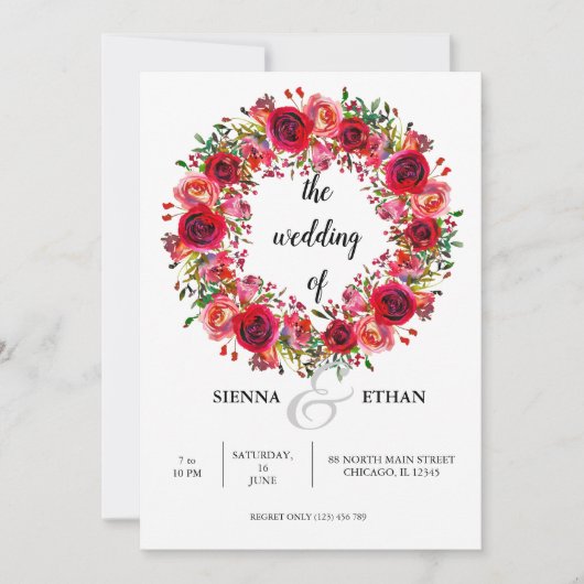 Invitation Fleurs couronnes pour toutes les occasions (Devant)
