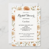 Invitation Fleurs Crème Orange Mariage (Devant)