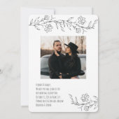 Invitation Fleurs croquantes et papier déchiré Date de sauveg (Dos)