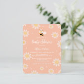 Invitation Fleurs d'abeilles de maman Baby shower neutre de g (Debout devant)