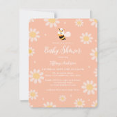 Invitation Fleurs d'abeilles de maman Baby shower neutre de g (Devant)