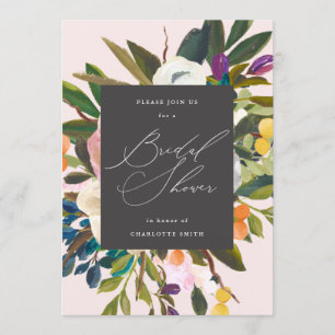 Invitation Fleurs d'agrumes brillantes  Fête de l'mariée