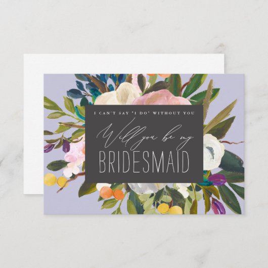 Invitation Fleurs d'agrumes brillantes Serez-vous ma servante (Devant / Derrière)