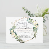 Invitation Fleurs d'albâtre Rustique Fête de l'mariée (Debout devant)