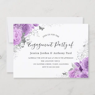 Invitation Fleurs d'allumage violet Lavande