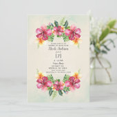 Invitation Fleurs d'Aloha tropicales Fête des mariées botaniq (Debout devant)