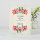 Invitation Fleurs d'Aloha tropicales Mariage botanique floral (Debout devant)