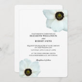 Invitation Fleurs d'anémones blanches noires (Devant / Derrière)