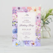 Invitation Fleurs d'anniversaire (Debout devant)