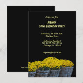 Invitation Fleurs d'anniversaire (Devant / Derrière)