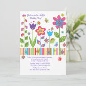 Invitation Fleurs dans l'invitation de jardin (Debout devant)