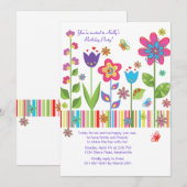 Invitation Fleurs dans l'invitation de jardin (Devant / Derrière)