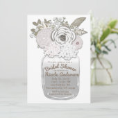 Invitation Fleurs dans un pot Mason Rustique Fleurs de mariag (Debout devant)