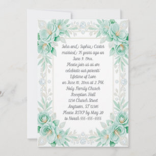 Invitation Fleurs d'Aqua et Diamants 75e Anniversaire